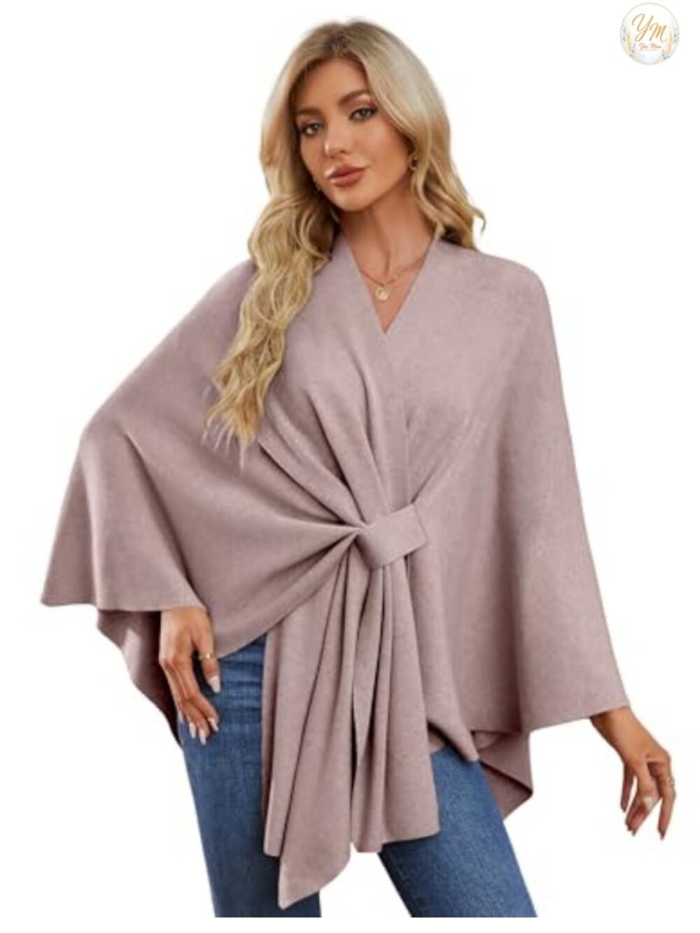 Elegant Shawl Wrap Open Front Poncho Sweater Spring Fall Winter